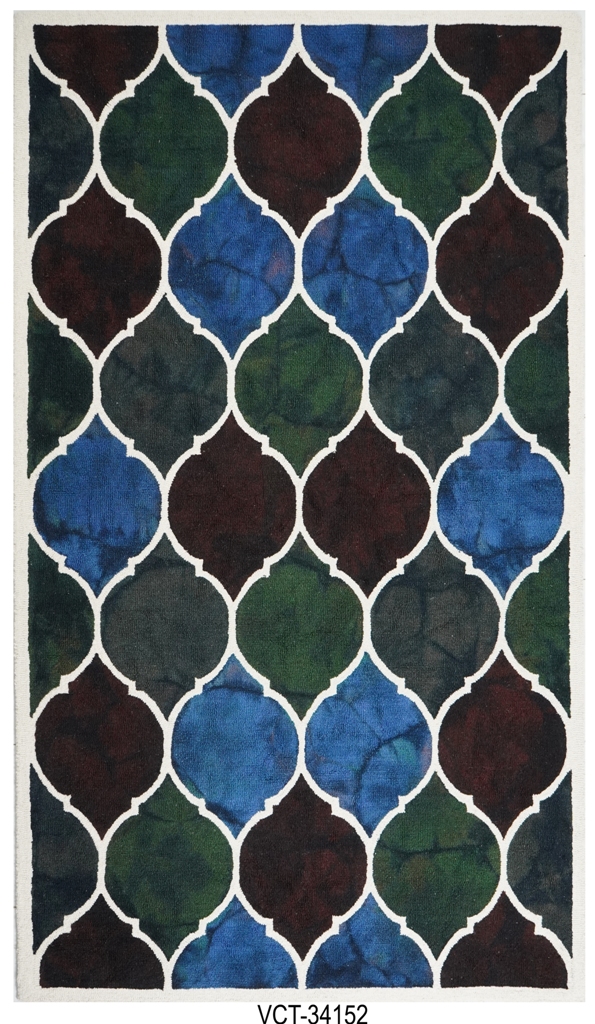 Moroccan Jewel Patten Hand Tufted Woolen Rug