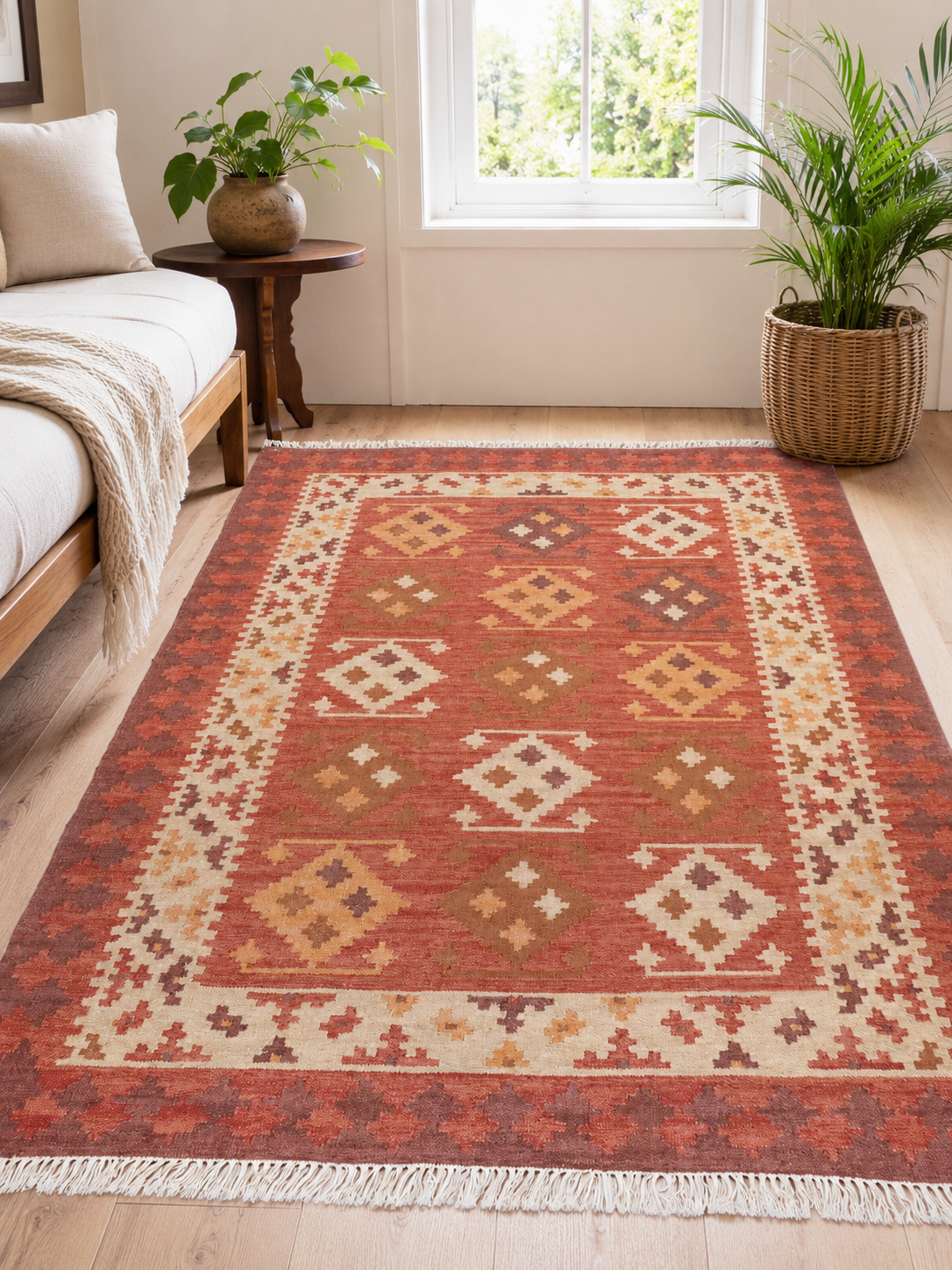 Sunset Nomad Hand Woven Woolen Kilim Rug